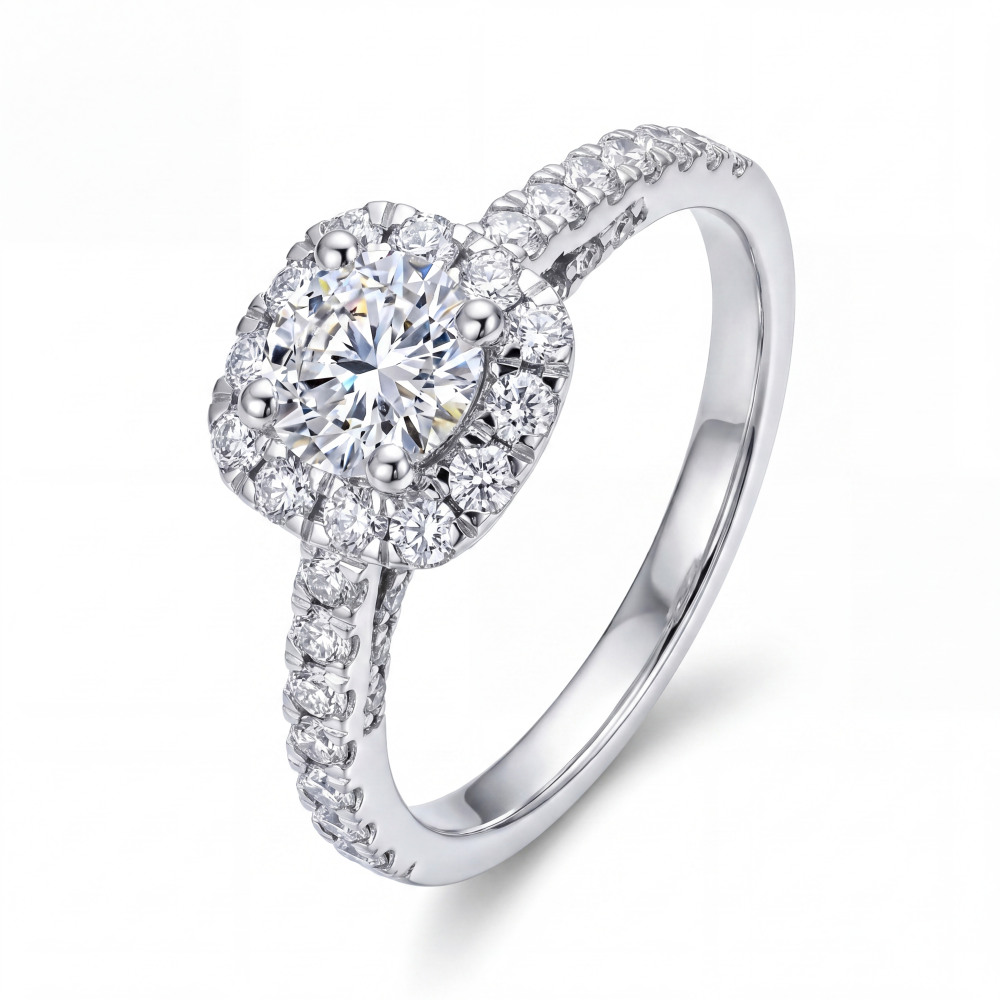 Radiant Halo Diamond Ring