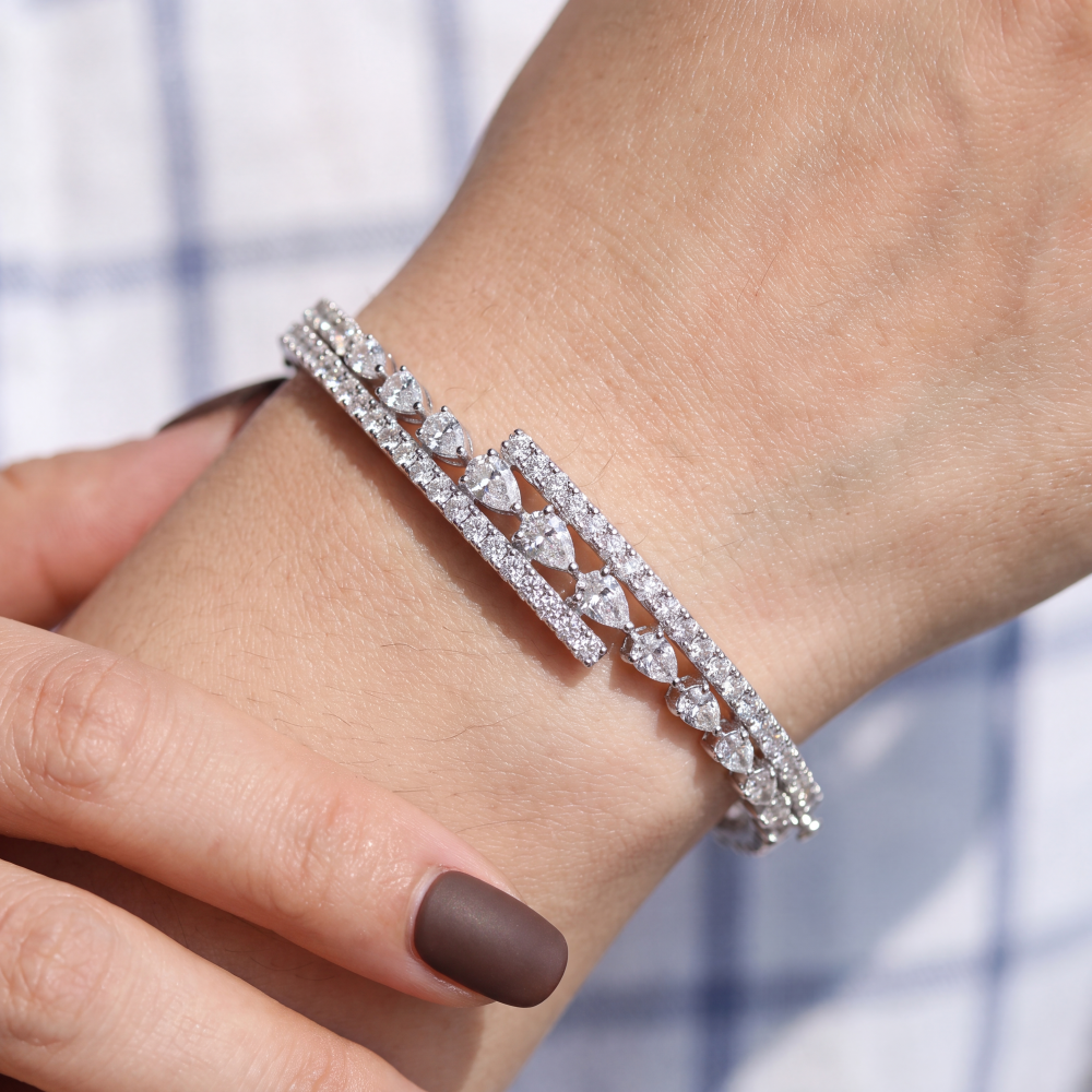 18K White Gold Diamond Infinity Grace Bracelet - Image 3