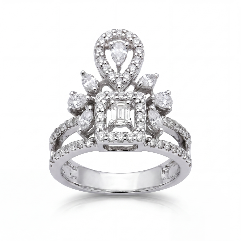 Crown Blossom Diamond Ring
