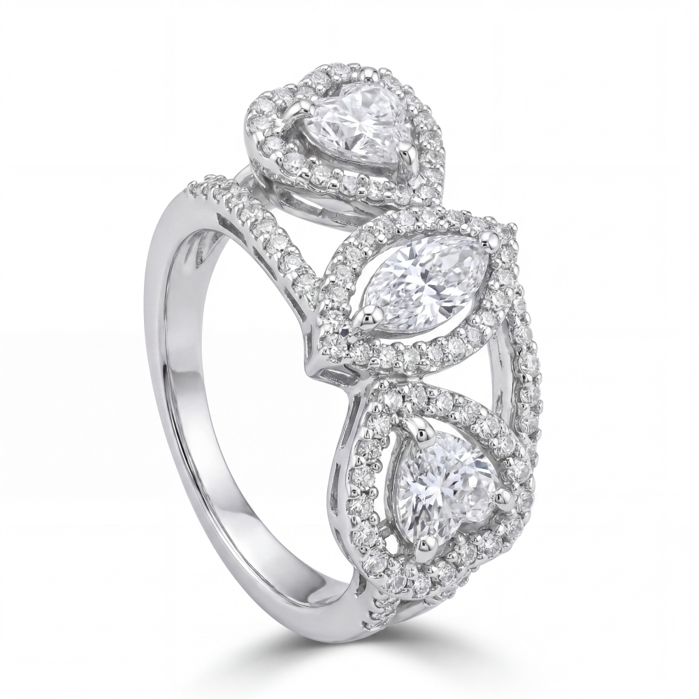 Trinity Bloom Diamond Ring