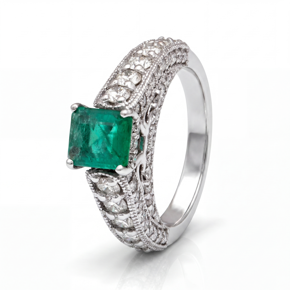 Imperial Emerald Royale Diamond Ring