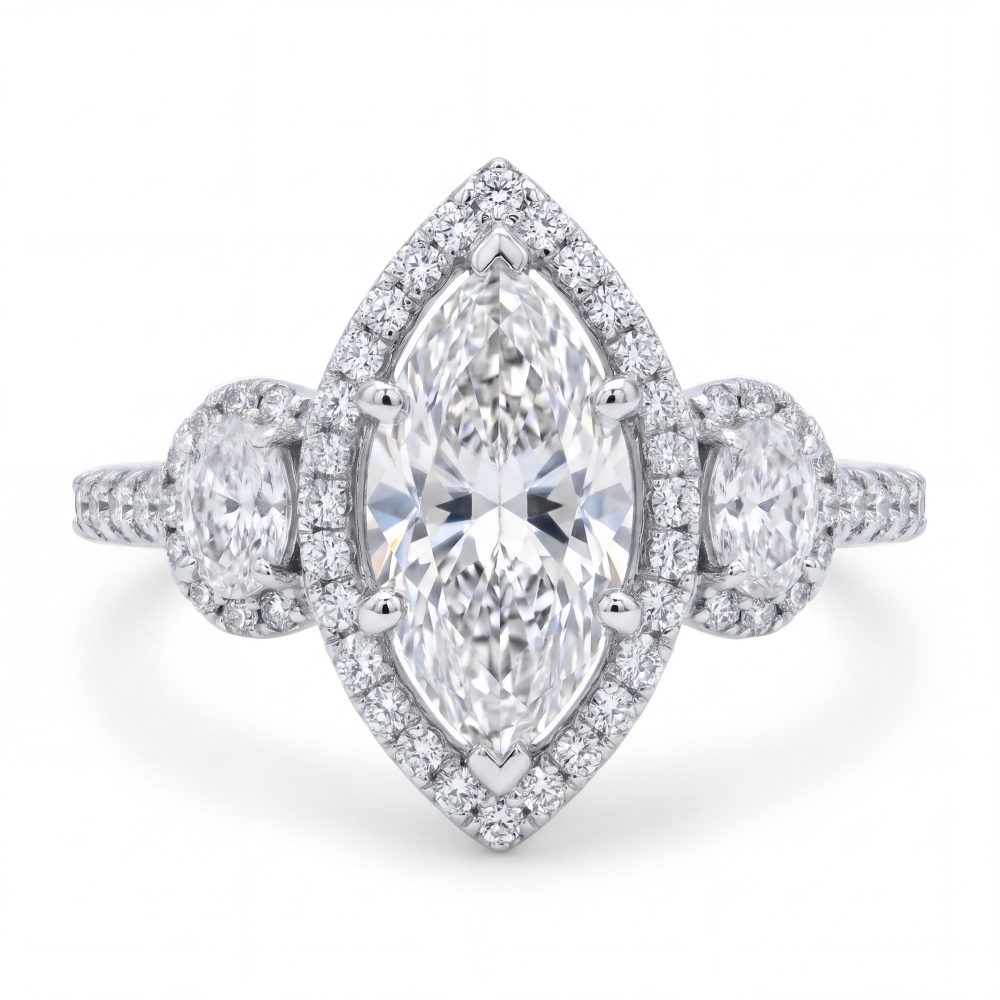 Royal Marquise Halo Diamond Ring