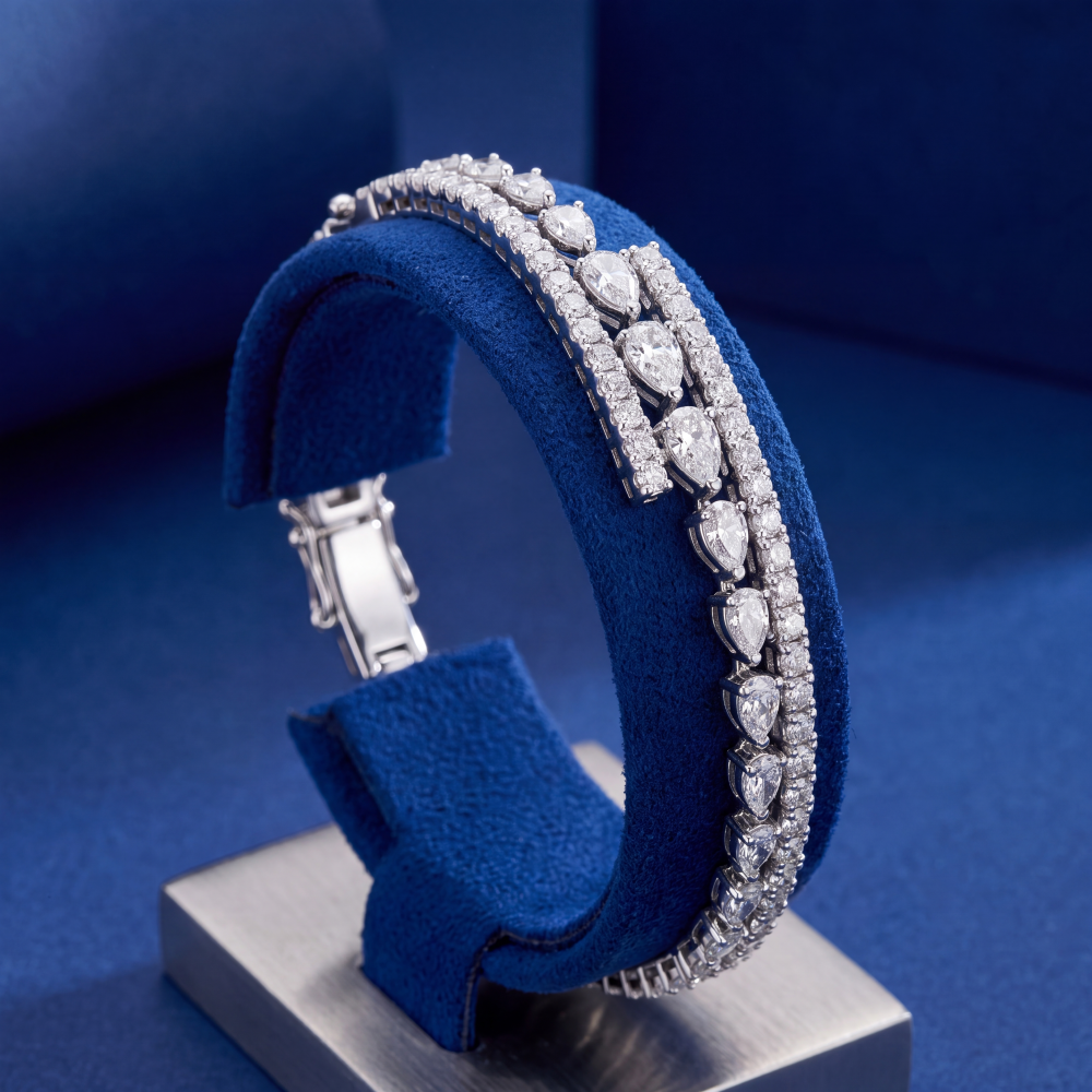 18K White Gold Diamond Infinity Grace Bracelet - Image 2