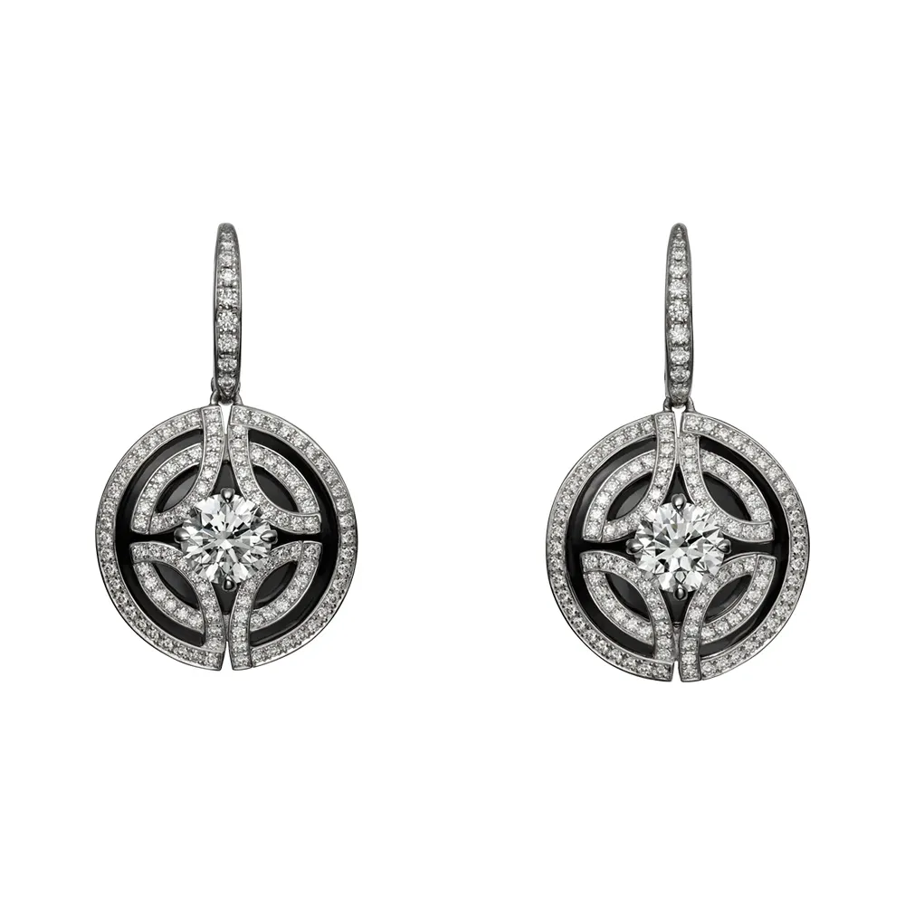 Black d - gold-black diamond earrings - 18k